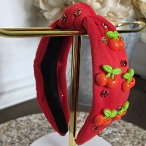 Cherry Embellished Red Headband